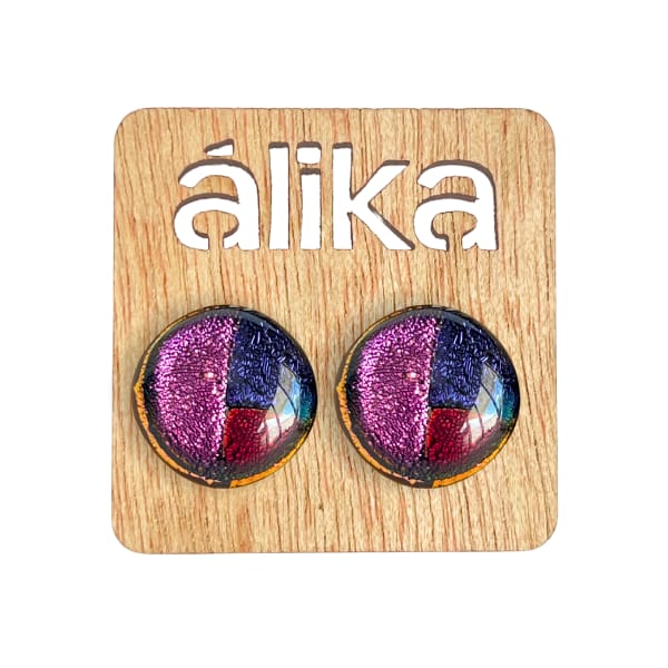 Aretes Chicos Mosaico Redondos (Brillosos)