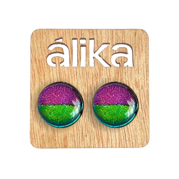 Aretes Chicos Mosaico Redondos (Brillosos)
