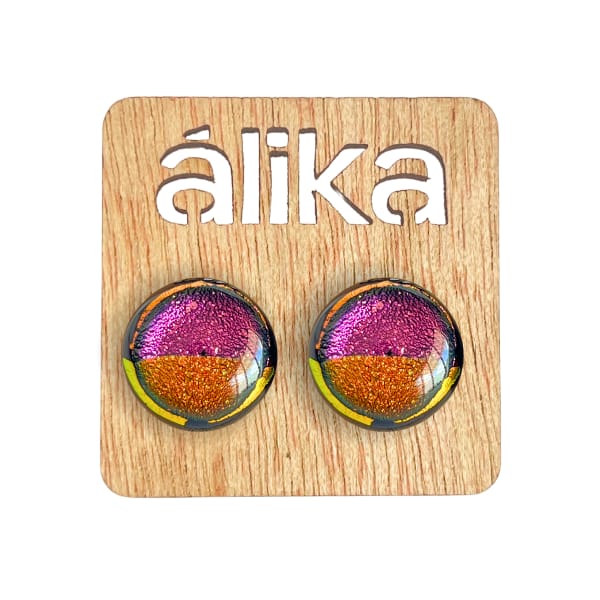 Aretes Chicos Mosaico Redondos (Brillosos)