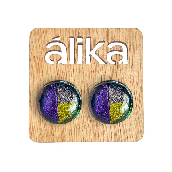 Aretes Chicos Mosaico Redondos (Brillosos)